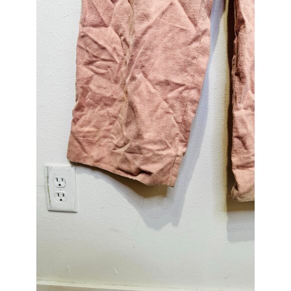 EN SAISON Dusty Pink Linen Style Front Zipper Macey Trousers Pants Size Small - Picture 11 of 16